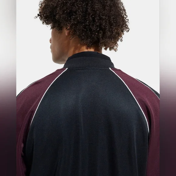 The Kooples Colorblock Zipped Sweatshirt Track Jacket Baseball Collar Silk Trim - Picture 4 of 11